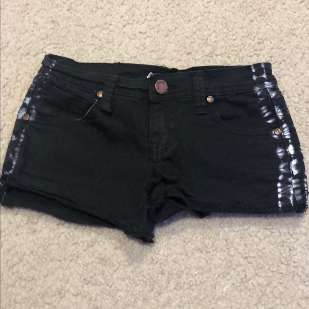 Black denim shorts